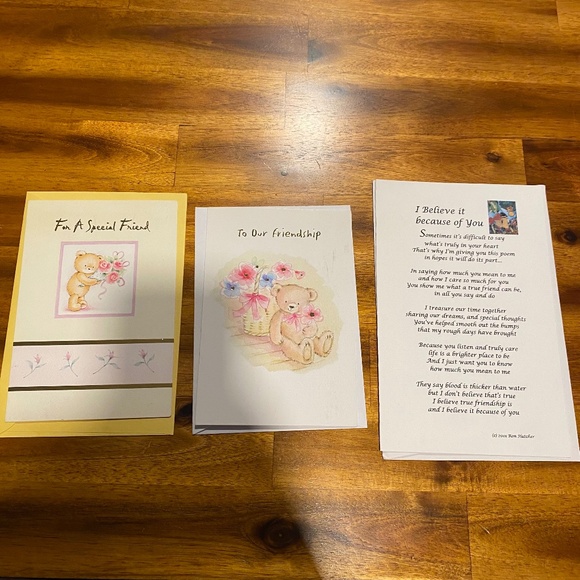 VTG 'Friendship' Greeting Cards - Pack of 3 - Picture 1 of 12